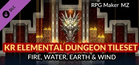 RPG Maker MZ - KR Elemental Dungeon Tileset - Fire Water Earth Wind (DLC)
