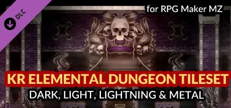 RPG Maker MZ - KR Elemental Dungeon Tileset - Dark Light Lightning Metal (DLC)